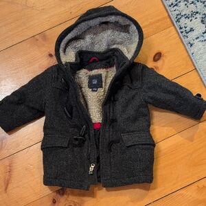 GAP Charcoal Kids Jacket/Coat with Hood - Size 2 Years